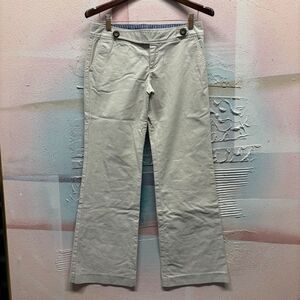 Gap 2 Hip Slung Fit Flared Leg Stretch Khaki Pants Y2K Preppy Boardwalk Boho